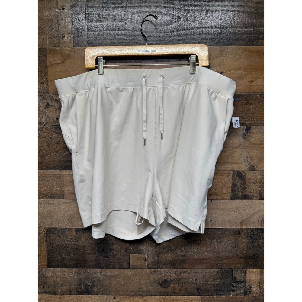 NWT Old Navy Active Powersoft Women's Shorts 3X Cream Stretch High Rise Go‎ Dry